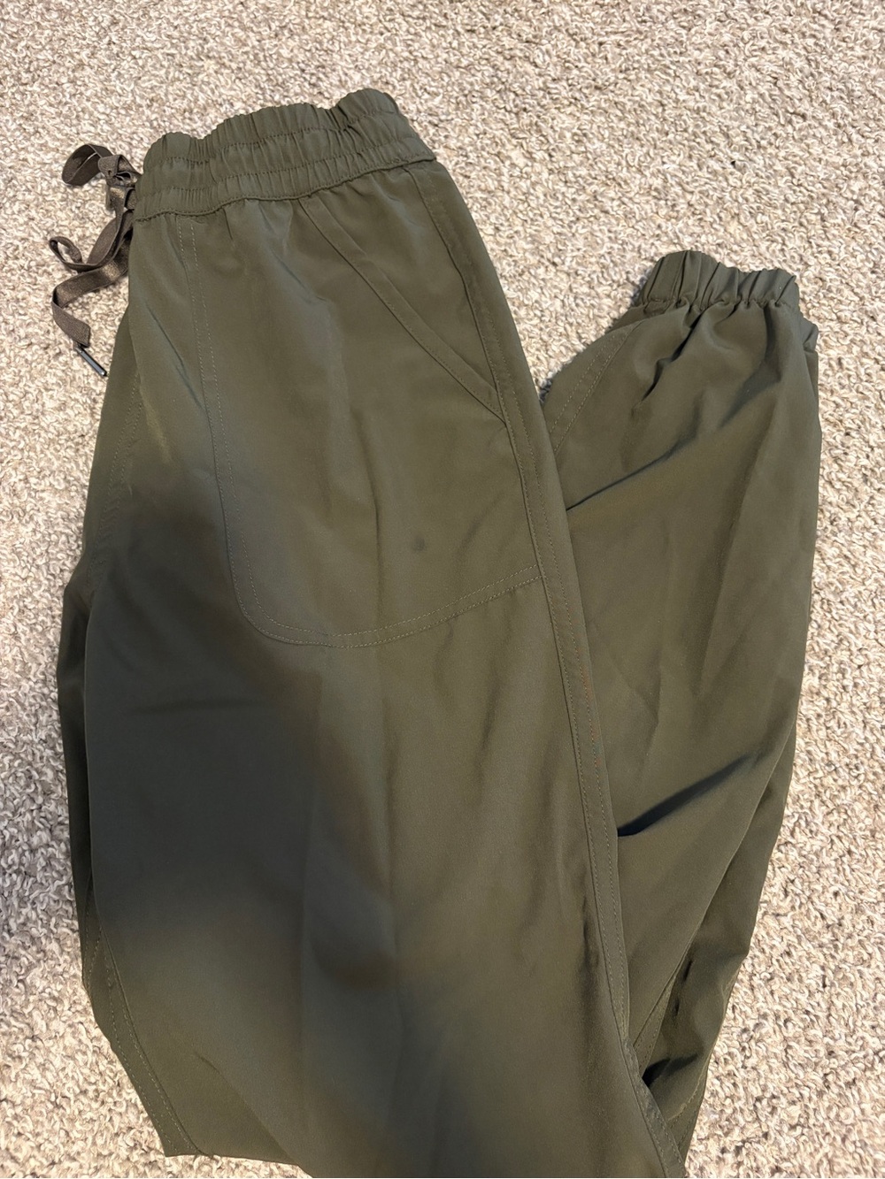 Kyodan Olive Green Elastic Waist Drawstring Joggers